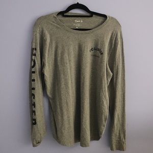 hollister gray long sleeve graphic tee